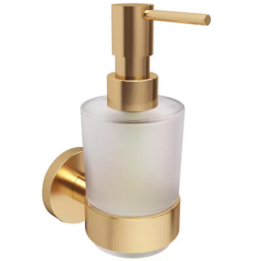 DFL21010801BG Flow Диспенсер для рідкого мила з тримачем, колір Brushed Gold PVD (1 сорт) DEVIT фото 2