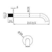 D119100000001MB Flow Вилив для ванни, чорний матовий (1 сорт) DEVIT