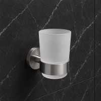 DFL21010401BN Flow Склянка з тримачем, колір Brushed Nickel PVD (1 сорт) DEVIT фото 1