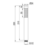 D113000000210GM Flow Ручна лійка, 1 режим струменю, gun metal (1 сорт) DEVIT
