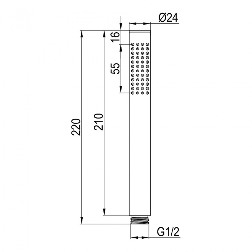 D113000000210GM Flow Ручна лійка, 1 режим струменю, gun metal (1 сорт) DEVIT