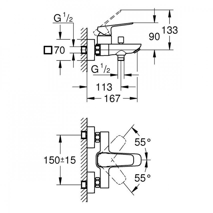 1018130000 Cubeo Одноважільний змішувач для ванни, хром (1 сорт) GROHE фото 3