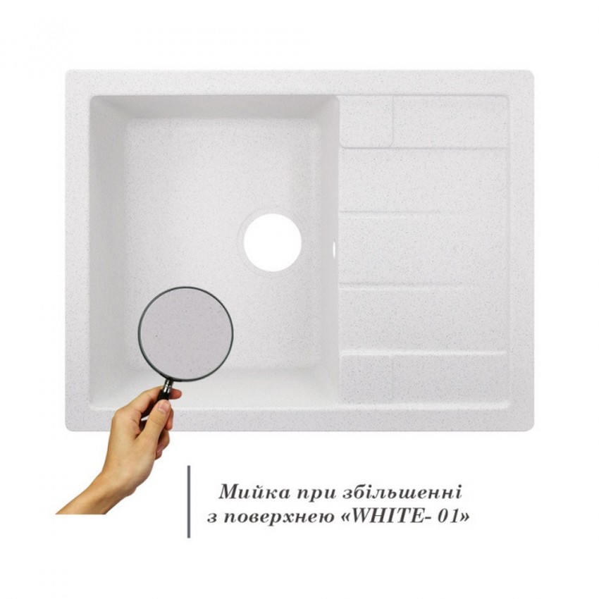 Мийка для кухні (WHI-01) 650х500/200 Lidz LIDZ фото 2