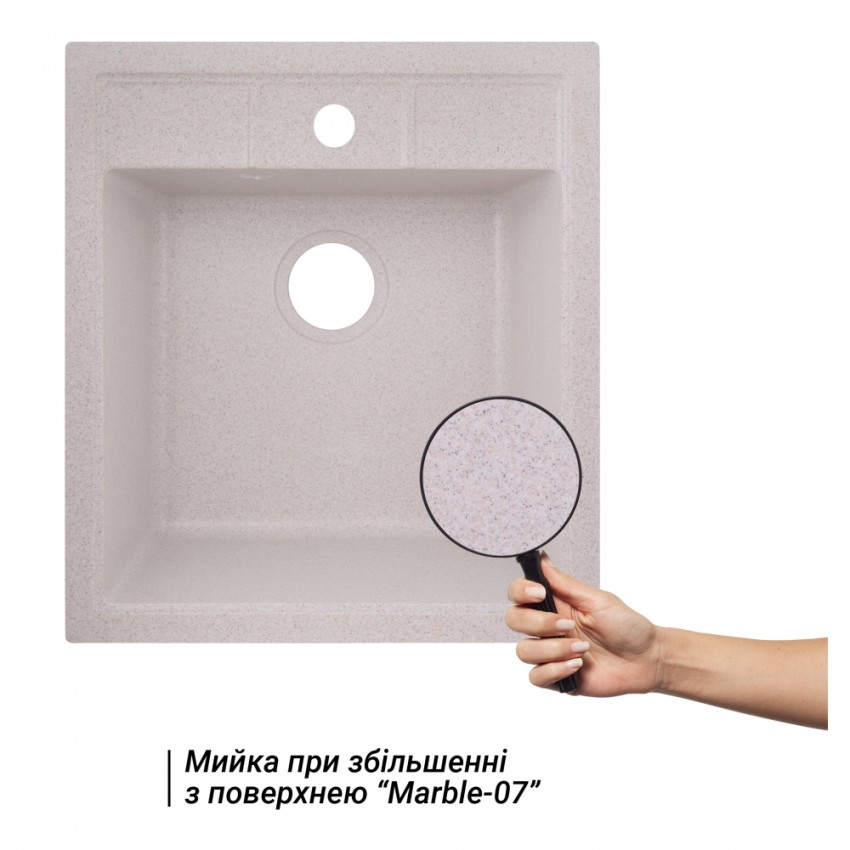 Мийка для кухні (MAR-07) 460х515/200 Lidz LIDZ фото 2