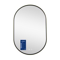 Дзеркало настінне Scorpio (SC1) 600x900 мм, овальне, з LED-підсвіткою Touch, антизапотіванням, димером, рег. темп. кольору (3000-6500K) Black Qtap QTAP фото 4