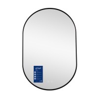 Дзеркало настінне Scorpio (SC1) 600x900 мм, овальне, з LED-підсвіткою Touch, антизапотіванням, димером, рег. темп. кольору (3000-6500K) Black Qtap QTAP фото 2