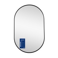 Дзеркало настінне Scorpio (SC1) 500x800 мм, овальне, з LED-підсвіткою Touch, антизапотіванням, димером, рег. темп. кольору (3000-6500K) Black Qtap QTAP фото 2