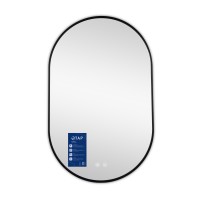 Дзеркало настінне Scorpio (SC1) 500x800 мм, овальне, з LED-підсвіткою Touch, антизапотіванням, димером, рег. темп. кольору (3000-6500K) Black Qtap QTAP фото 3