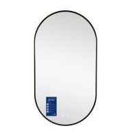 Дзеркало настінне Scorpio (SC1) 500x900 мм, овальне, з LED-підсвіткою Touch, антизапотіванням, димером, рег. темп. кольору (3000-6500K) Black Qtap QTAP фото 4