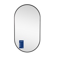 Дзеркало настінне Scorpio (SC1) 500x900 мм, овальне, з LED-підсвіткою Touch, антизапотіванням, димером, рег. темп. кольору (3000-6500K) Black Qtap QTAP фото 2