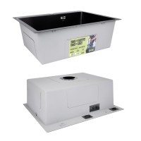 Акційний набір Lidz: мийка інтегрована Decor Black PVD Honeycomb 2,5/0,5 мм + Змішувач Aria для кухні з гнучким виливом (k35) Black LIDZ фото 3