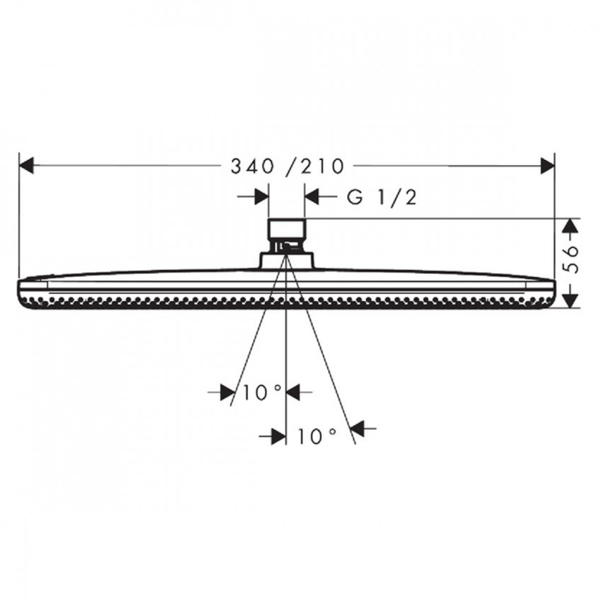24530340 HG Raindance Alive Q Верхній душ 210/340 1jet, brushed black chrome (1 сорт) HANSGROHE фото 2