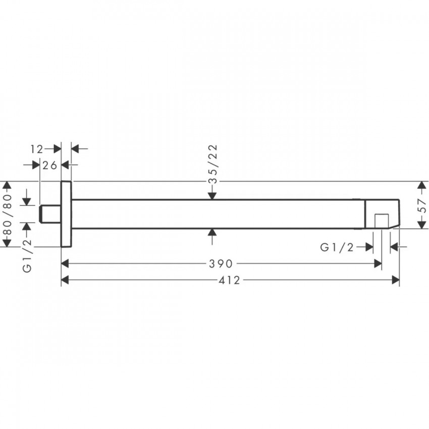 24337340 HG Тримач верхнього душу 390, bushed black chrome (1 сорт) HANSGROHE фото 2