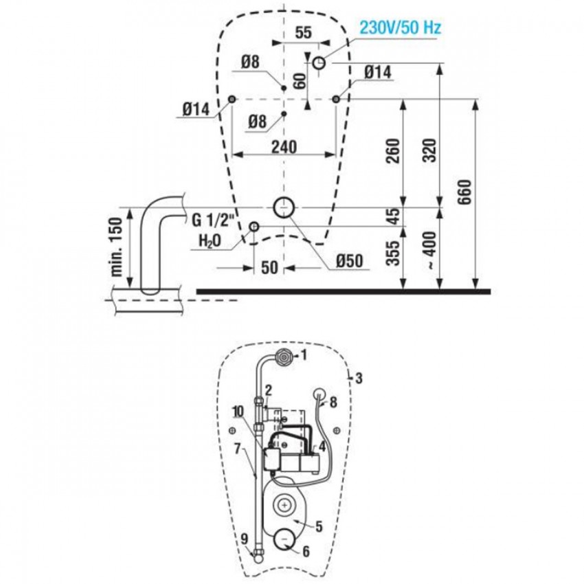 H8430700004901 Golem Уринал сенсорний з датчиком живлення, білий (1 сорт) JIKA фото 3
