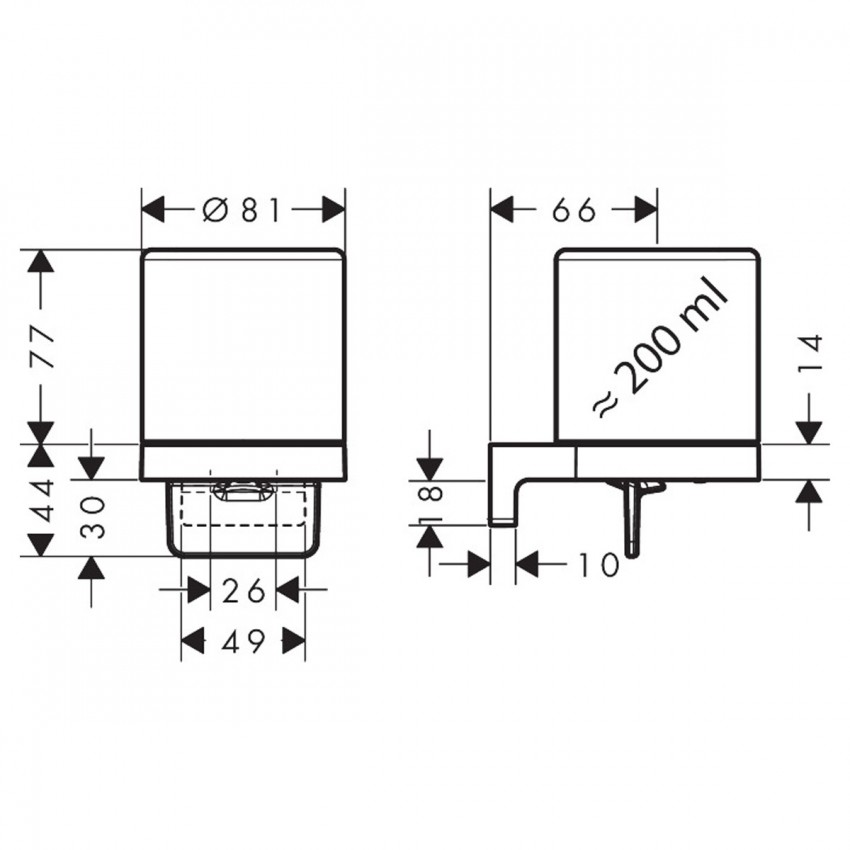 41765000 HG AddStoris S Дозатор для рідкого мила, хром (1 сорт) HANSGROHE фото 2