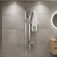DST117014000S Рушникосушка електрична, 1170х140мм, Stretto, матеріал: нержавіюча сталь, к/т прихованого підключення, колір сатинова сталь (1 сорт) DEVIT фото 4