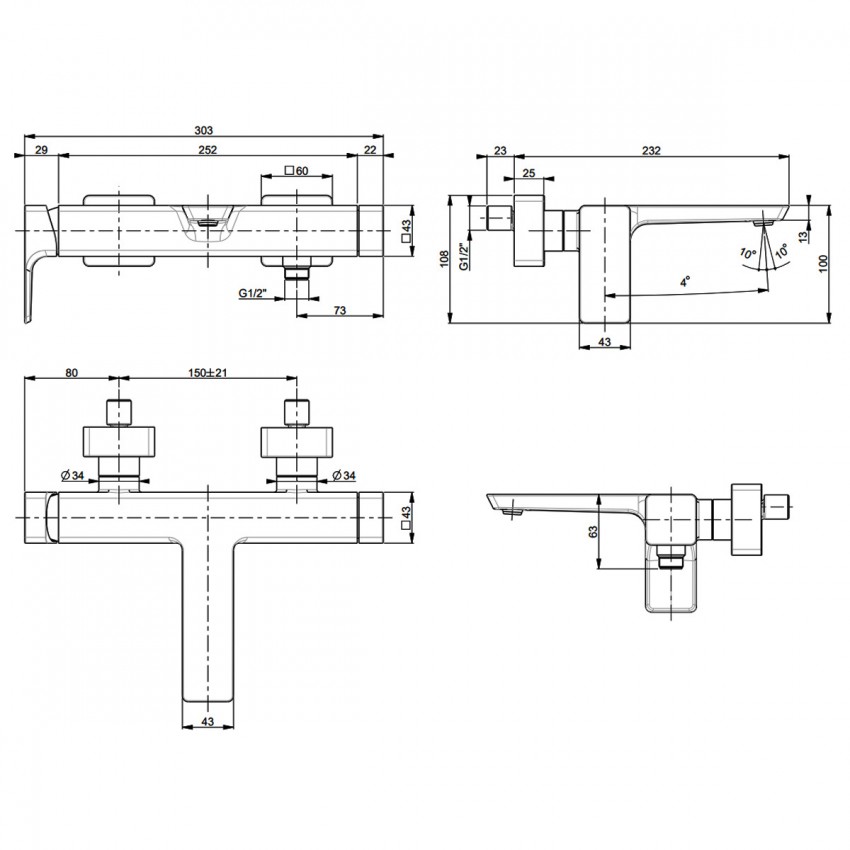 TVT112002000K5 Subway 3.0 Змішувач  д/ванни , чорний мат (1 сорт) VILLEROY  BOCH фото 1