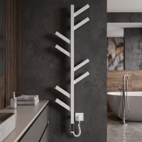 DPR117025000W Рушникосушка електрична, 1170х250мм, Albero, матеріал чорна сталь, к/т прихованого підключення, колір білий матовий (1 сорт) DEVIT