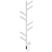 DPR117025000W Рушникосушка електрична, 1170х250мм, Albero, матеріал чорна сталь, к/т прихованого підключення, колір білий матовий (1 сорт) DEVIT фото 1