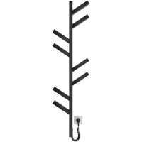 DPR117025000B Рушникосушка електрична, 1170х250мм, Albero, матеріал чорна сталь, к/т прихованого підключення, колір чорний матовий (1 сорт) DEVIT