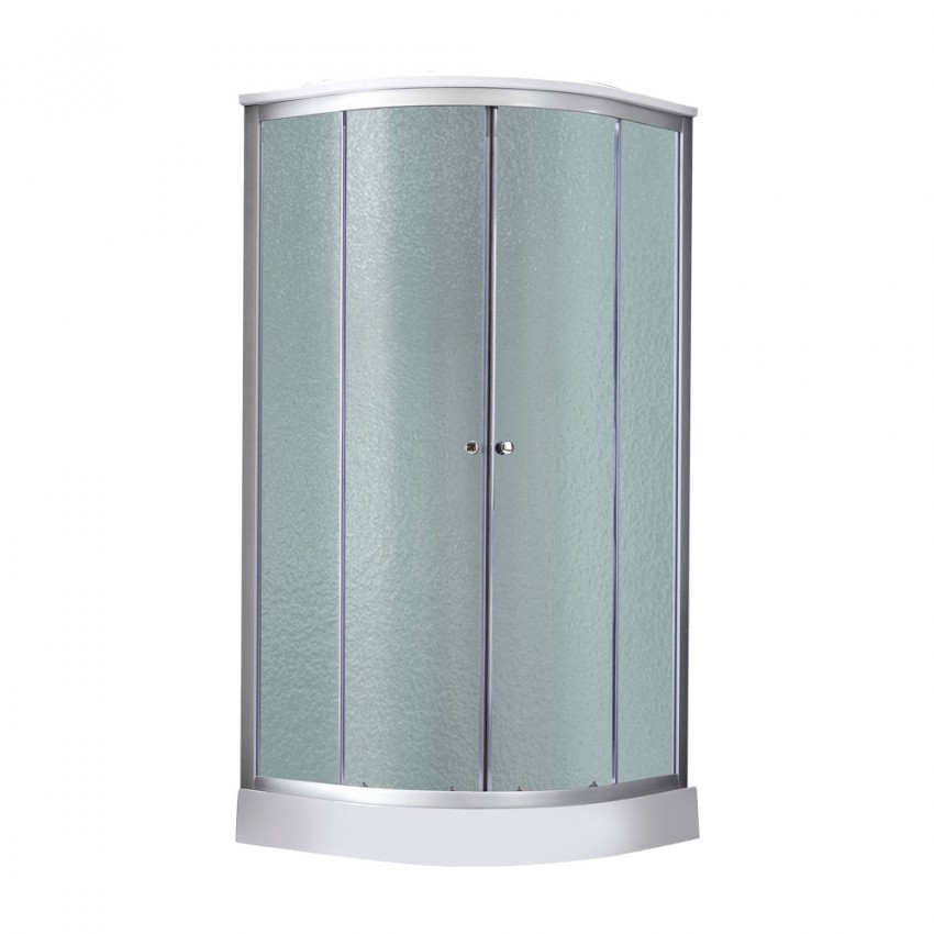 Душовий бокс Tani SB100x100.SAT.LOW.FR, низький, скло Frost 4 мм + стінки WHI Lidz LIDZ