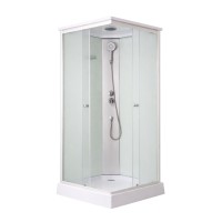 Душовий бокс Kubis SB90x90.SAT.LOW.FR, низький, скло Frost 4 мм + стінки WHI Lidz LIDZ фото 2