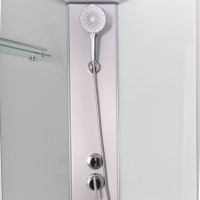 Душовий бокс Kubis SB90x90.SAT.LOW.FR, низький, скло Frost 4 мм + стінки WHI Lidz LIDZ фото 3