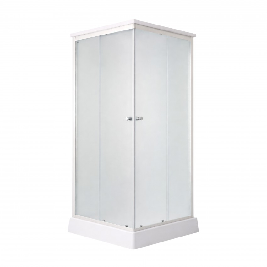 Душовий бокс Kubis SB90x90.SAT.LOW.FR, низький, скло Frost 4 мм + стінки WHI Lidz LIDZ
