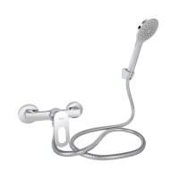 Змішувач для душу Latwa 010, Chrome (k40) з душовим гарнітуром LDLAT010CRM45416 Lidz LIDZ