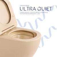 Унітаз підвісний Robin Ultra Quiet 520×365×340 мм, Beige, з сидінням Slim Duroplast / Soft-close / Quick Release QTROB26SB48997 Qtap QTAP фото 4