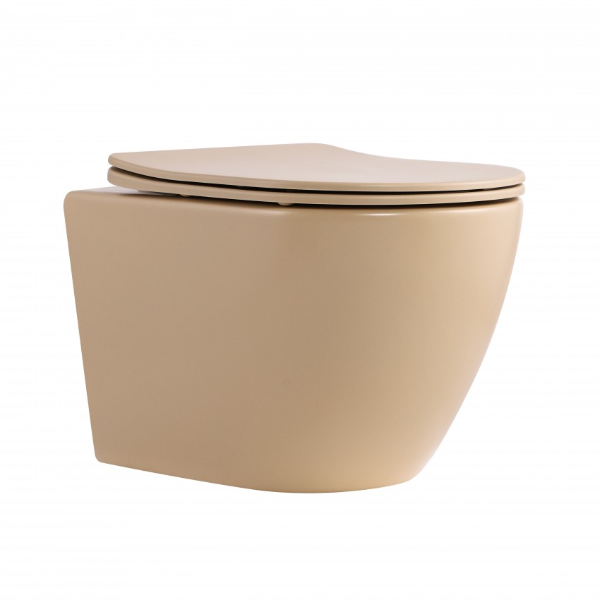 Унітаз підвісний Robin Ultra Quiet 520×365×340 мм, Beige, з сидінням Slim Duroplast / Soft-close / Quick Release QTROB26SB48997 Qtap QTAP