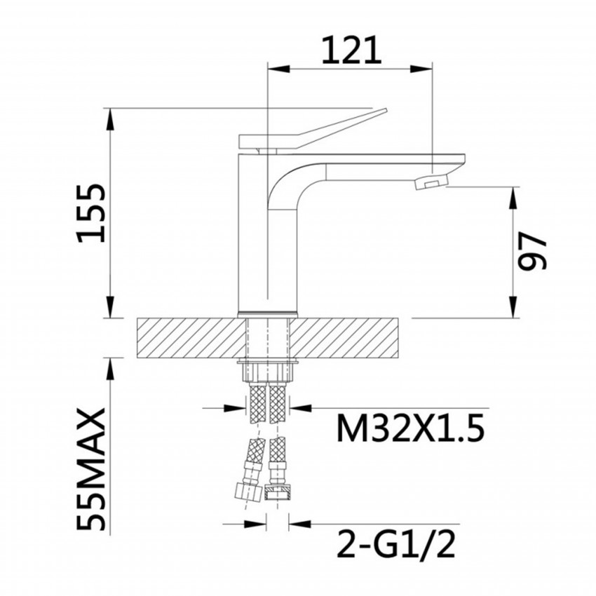 Змішувач для раковини низький Presto, Chrome/White (k35) QTPRE270CRW45576 Qtap QTAP фото 1