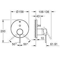 24167001 Essence Зовнішня змішувача для душу, хром (1 сорт) GROHE фото 4