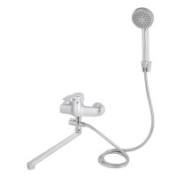 Змішувач для ванни Anny 005C2, Chrome (k40) з довгим поворотним виливом та душовим гарнітуром LDANN005C2CRM35102 Lidz LIDZ фото 2