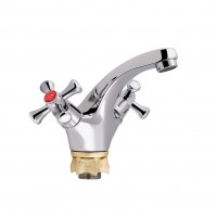 Змішувач для раковини Lamb 161F, Chrome двовентильний LDLAM161FCRM35446 Lidz LIDZ