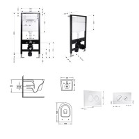 Готове рішення Qtap для ванної кімнати: підвісний унітаз Jay Ultra Quiet 520x360x320 + комплект інсталяції Standard (кругла клавіша Chrome) QTAP фото 1