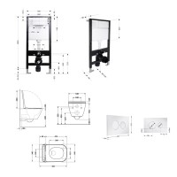 Готове рішення Qtap для ванної кімнати: підвісний унітаз Crow Ultra Quiet 485x340x290 + комплект інсталяції Standard (кругла клавіша Chrome) QTAP фото 1