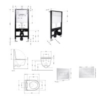 Готове рішення Qtap для ванної кімнати: підвісний унітаз Taurus Ultra Quiet 485x360x350 + комплект інсталяції Standard (лінійна клавіша Chrome) QTAP фото 1