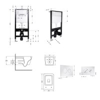 Готове рішення Qtap для ванної кімнати: підвісний унітаз Crow Ultra Quiet 520x360x290 + комплект інсталяції Standard (кругла клавіша Chrome) QTAP фото 1