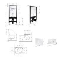 Готове рішення Qtap для ванної кімнати: підвісний унітаз Taurus Ultra Quiet 485x360x350 + комплект інсталяції Standard (кругла клавіша Chrome) QTAP фото 1