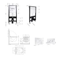 Готове рішення Qtap для ванної кімнати: підвісний унітаз Taurus Ultra Quiet 515x360x350 + комплект інсталяції Standard (кругла клавіша Chrome) QTAP фото 1