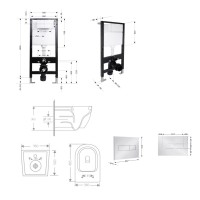 Готове рішення Qtap для ванної кімнати: підвісний унітаз Jay Rimless 485x360x320 + комплект інсталяції Standard (лінійна клавіша Chrome) QTAP фото 1