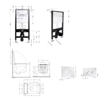 Готове рішення Qtap для ванної кімнати: підвісний унітаз Gemini Ultra Quiet 520x360x350 + комплект інсталяції Standard (кругла клавіша Chrome) QTAP фото 1
