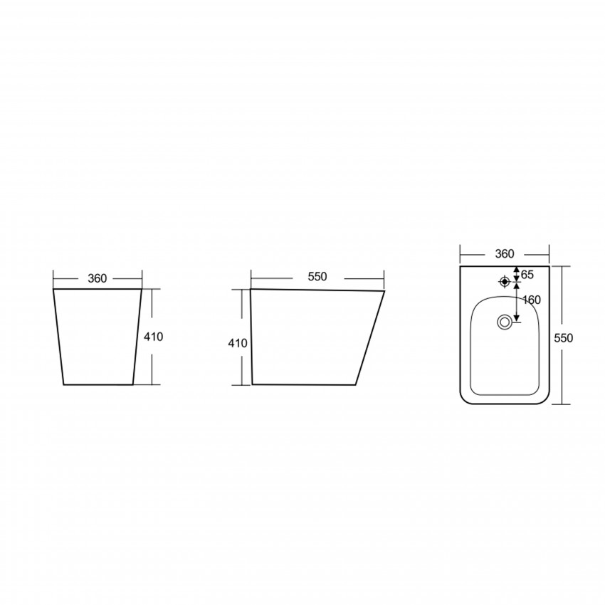 Біде підлогове Tern 550x360x410 мм, White QT1744003CW Qtap QTAP фото 1