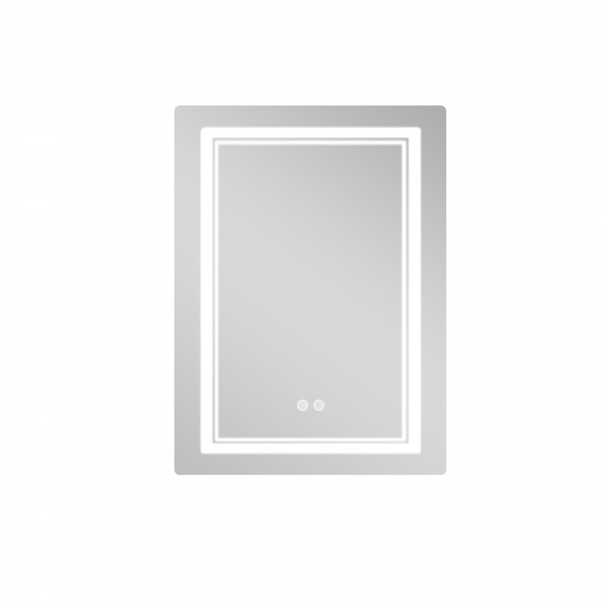 Дзеркало настінне Cardinal (CA2) 600х800 мм, прямокутне, з LED-підсвіткою Touch, антизапотіванням, димером, рег. темп. кольору (3000-6500K) Qtap QTAP фото 2