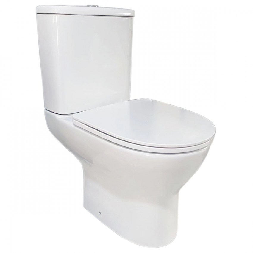 3020147 Basic Round Унітаз-компакт безобідковий з кришкою soft-close, білий (1 сорт) DEVIT фото 1