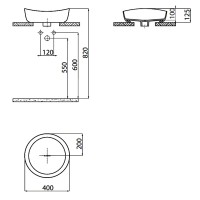 RB140-00CB42E-0000  Раковина RUBY на стільницю 40см, white (1 сорт) Creavit фото 2