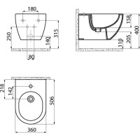 FE510-00CB00E-0000 FREE Біде, біле (1 сорт) Creavit фото 3