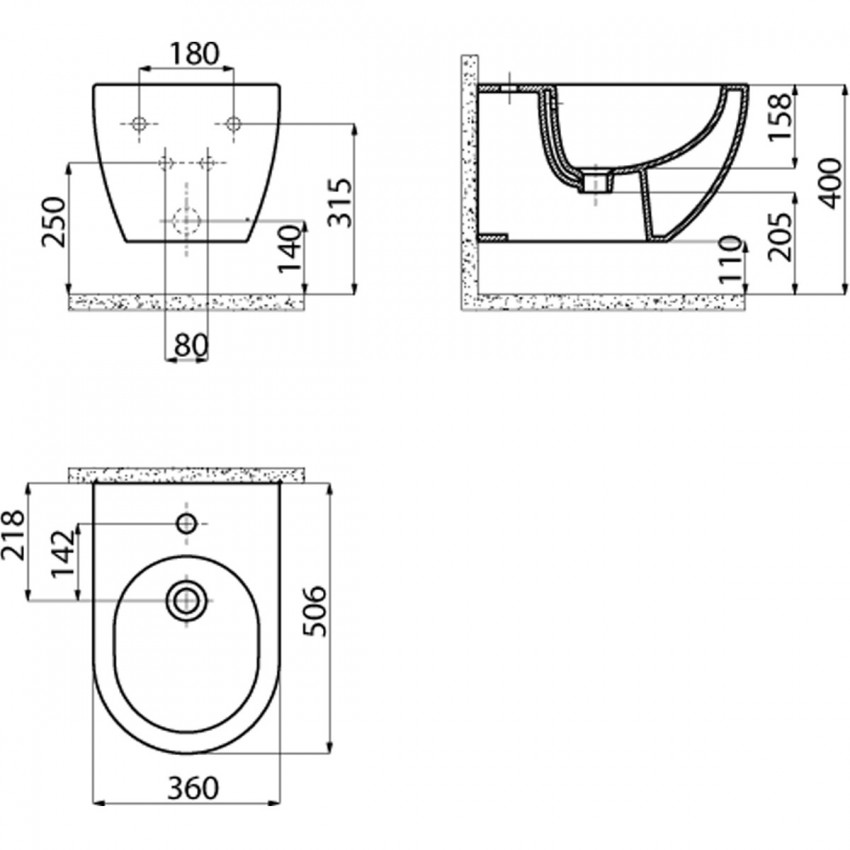FE510-00CB00E-0000 FREE Біде, біле (1 сорт) Creavit фото 3
