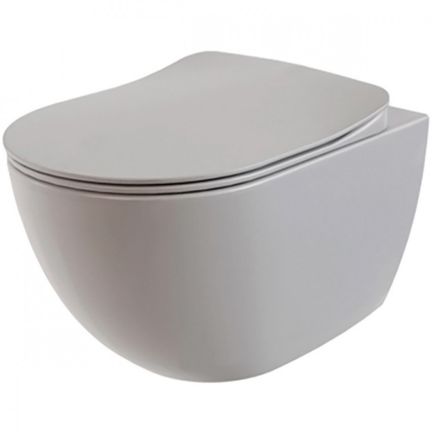 FE322-11CG00E-0000 FREE Унітаз підвісний з кришкою Soft Closing , безобідковий, Cool Grey (1 сорт) Creavit фото 1